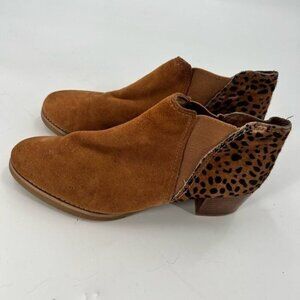 Anthropologie All Black animal print tan boots size 8